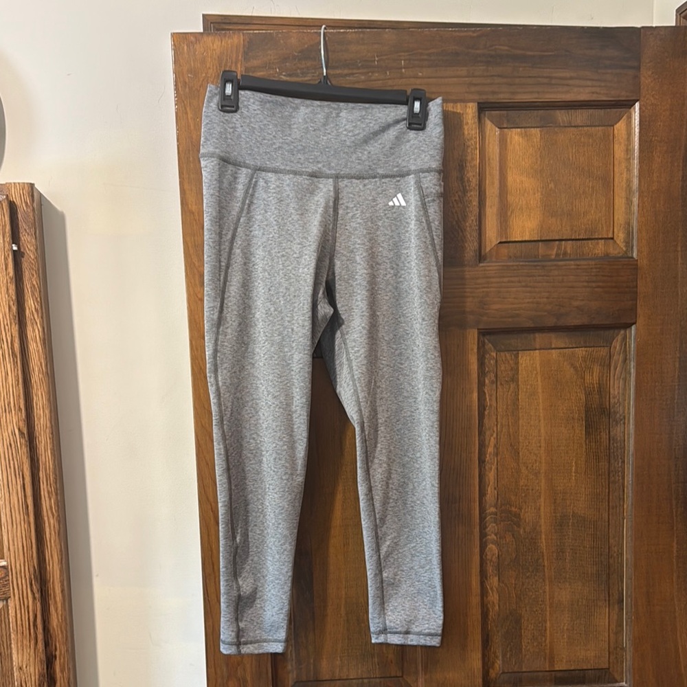 adidas Gray Leggings with Tapered Design, with pocket. Never worn.